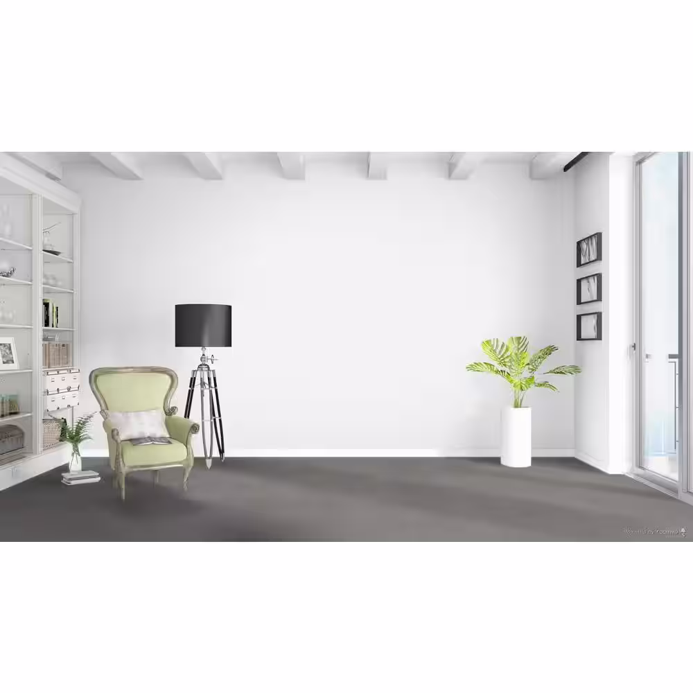 Home Decorators Collection Delicate Flower  - Untouched - Gray 40 oz. SD Polyester Texture Installed Carpet