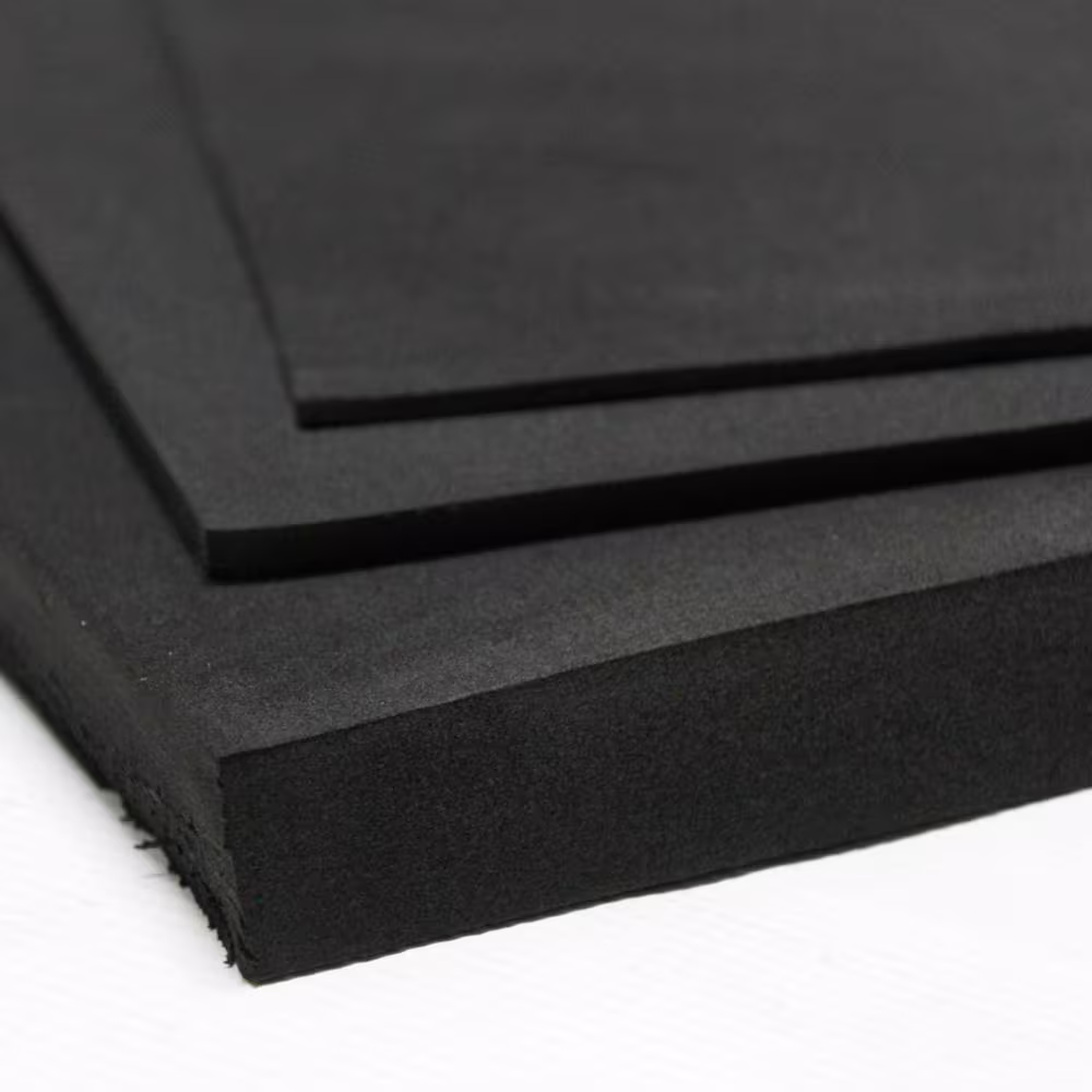 Rubber-Cal Closed Cell Sponge Rubber Neoprene 3/8 in. x 39 in. x 78 in. Black Foam Rubber Sheet