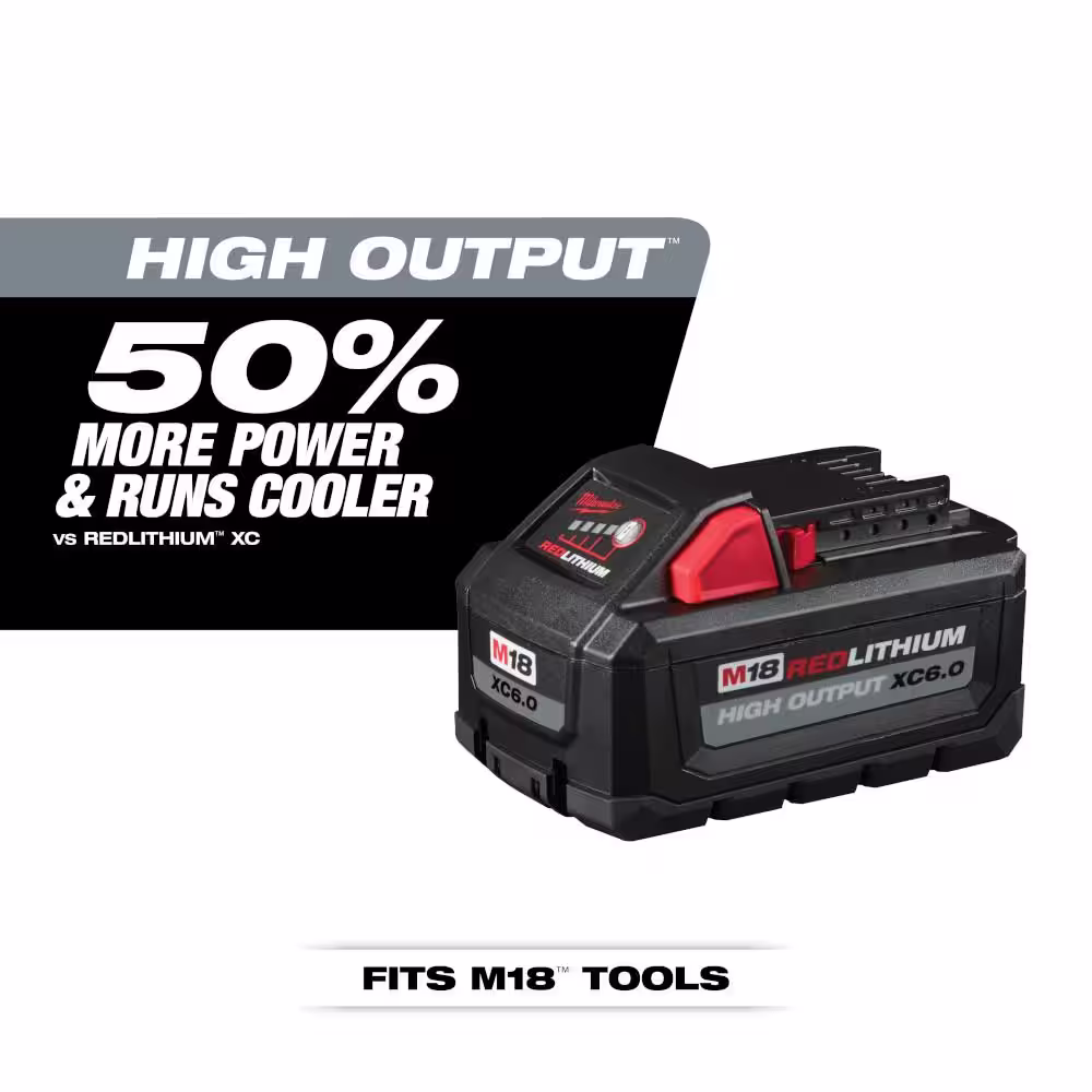 Milwaukee M18 FUEL 6 Gal. Cordless Wet/Dry Shop Vacuum & Rocket Dual Power Tower Light w/M18 High Output 6.0Ah Batteries (2-Pack)
