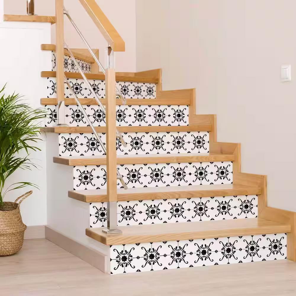 None Black B87 6 in. x 6 in. Vinyl Peel and Stick Tile (24 Tiles, 6 sq. ft./Pack)