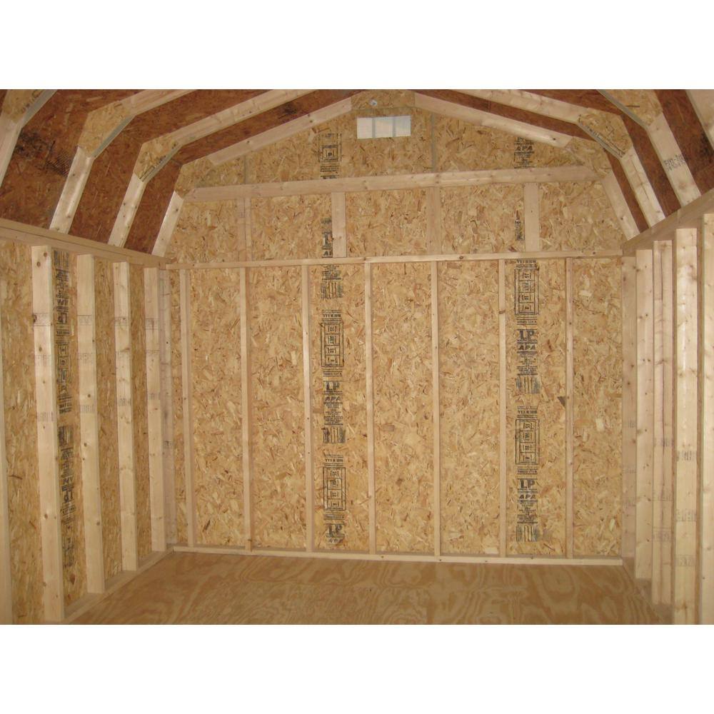LITTLE COTTAGE CO. Classic Gambrel 10 ft. x 16 ft. Wood Storage Building DIY Kit with 6 ft. Sidewalls with Floor