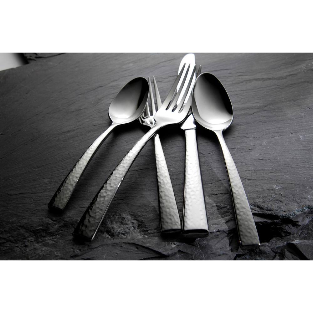 Oneida Chef's Table Hammered 18/0 Stainless Steel Bouillon Spoons (Set of 12)