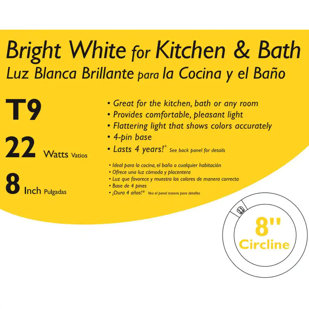 Philips 22-Watt 8 in. Linear T9 Circline Fluorescent Tube Light Bulb Bright White (3000K) (1-Pack)