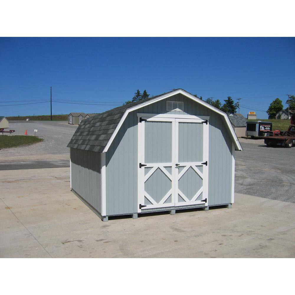 LITTLE COTTAGE CO. Classic Gambrel 8 ft. x 10 ft. Wood Storage Building DIY Kit with 4 ft. Sidewalls with Floor
