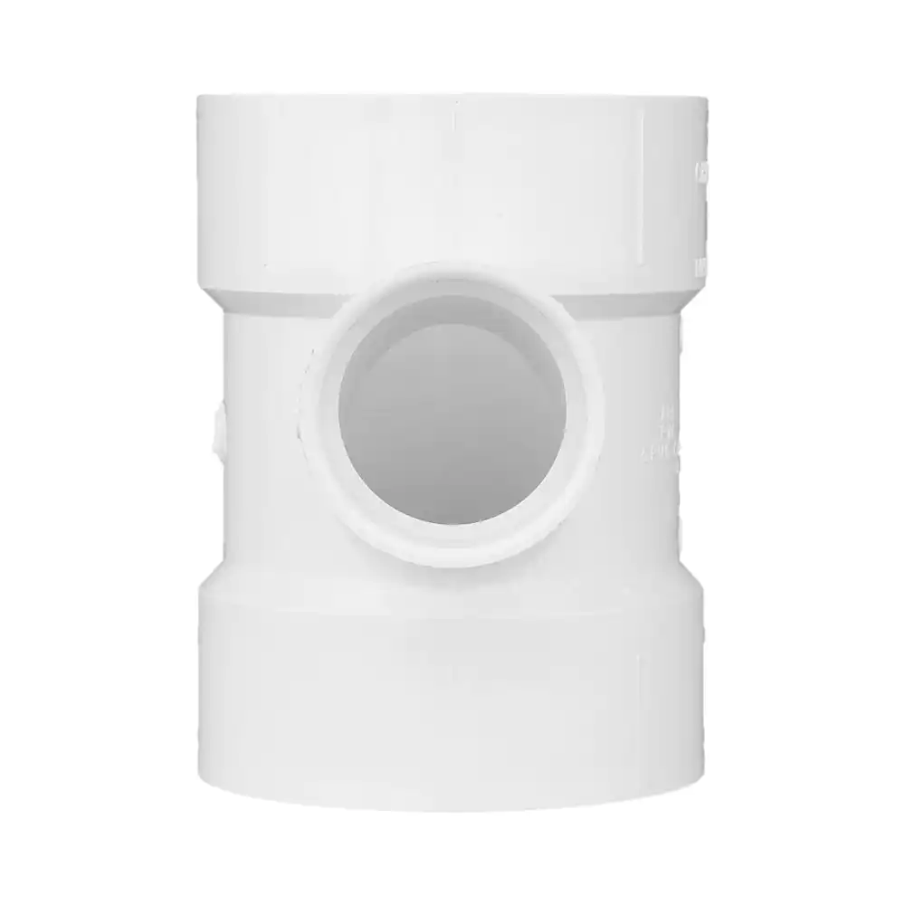 Charlotte Pipe 4 in. x 4 in. x 2 in. DWV PVC Sanitary Tee Reducing Fitting