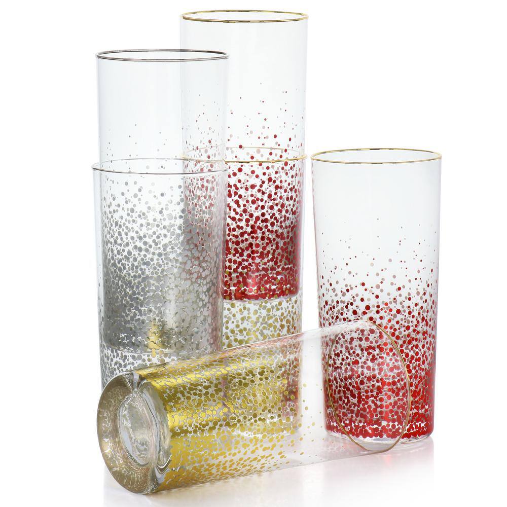 Laurie Gates California Designs Audrey Hill 6-Piece 16 oz. Glass Tumbler Set in Assorted Colors
