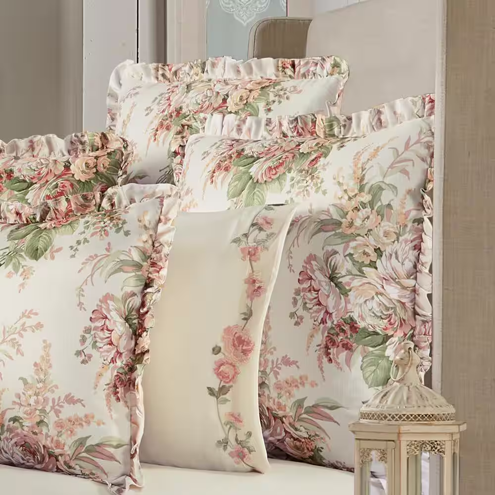 None Estelle Coral Polyester Euro Sham