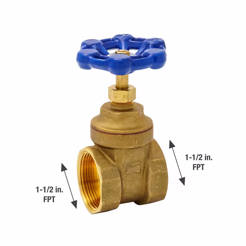 Everbilt 1-1/2 in. Brass FPT Compact-Pattern Threaded Gate Valve