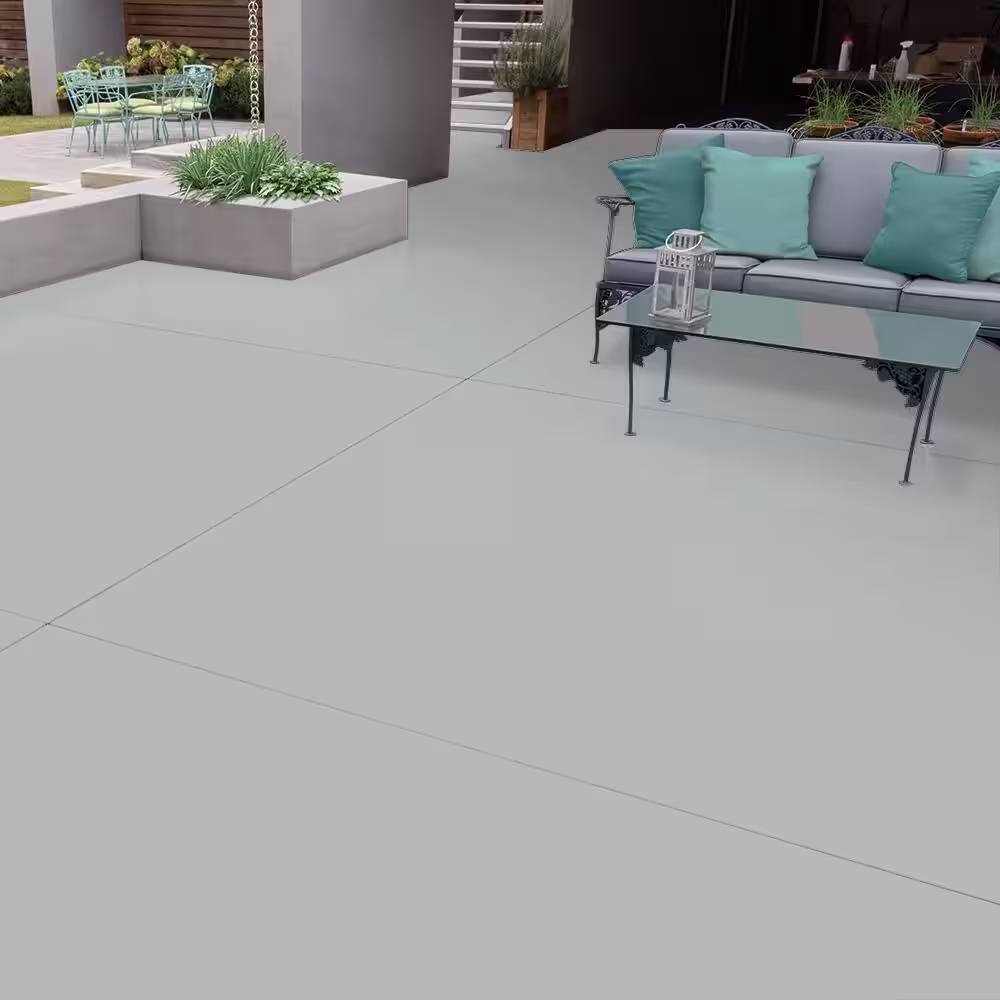BEHR PREMIUM 1 gal. #PPF-17 Foggy Morn Self-Priming 1-Part Epoxy Satin Interior/Exterior Concrete and Garage Floor Paint
