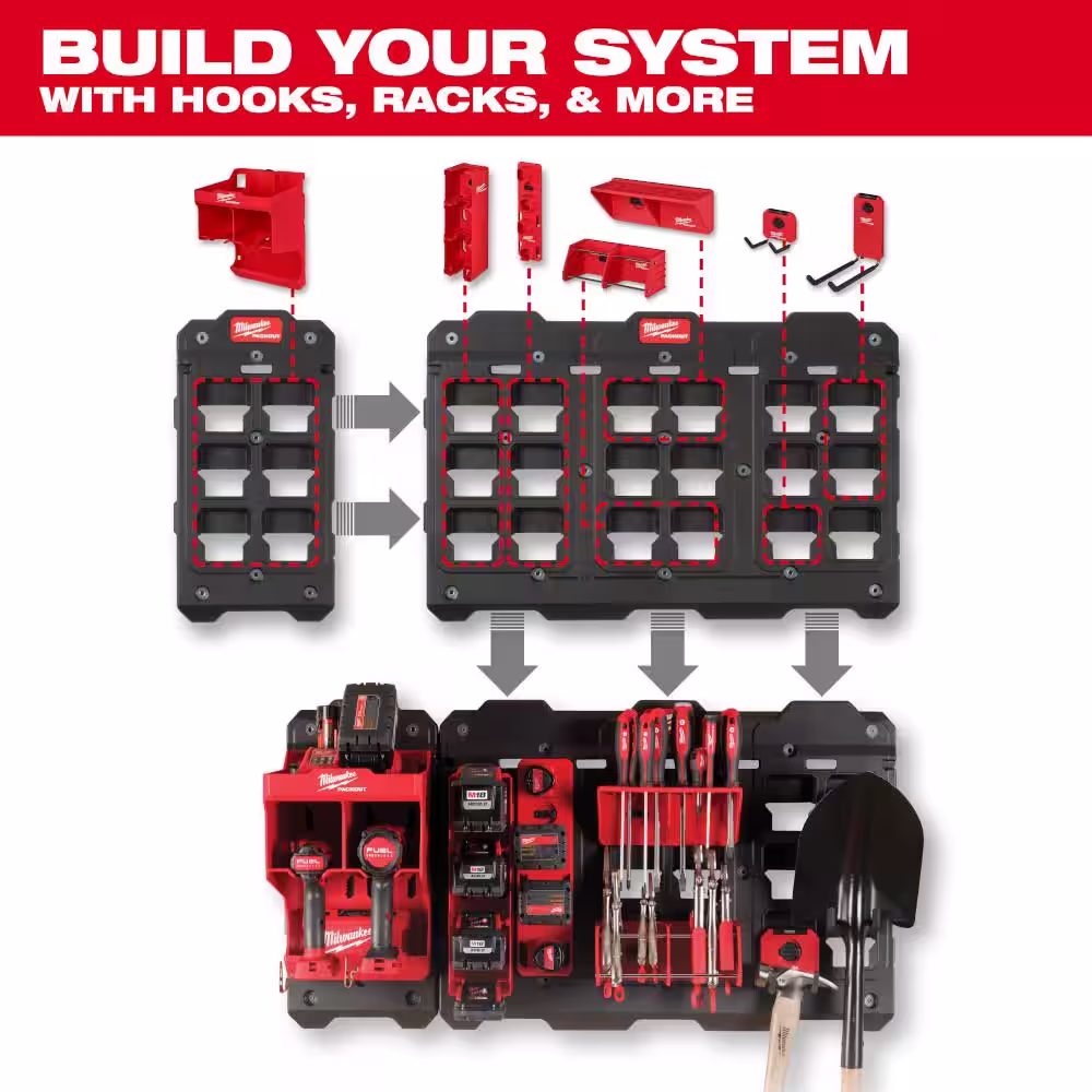 Milwaukee Packout 2-Pack Bin Set with Packout Large Wall Plate