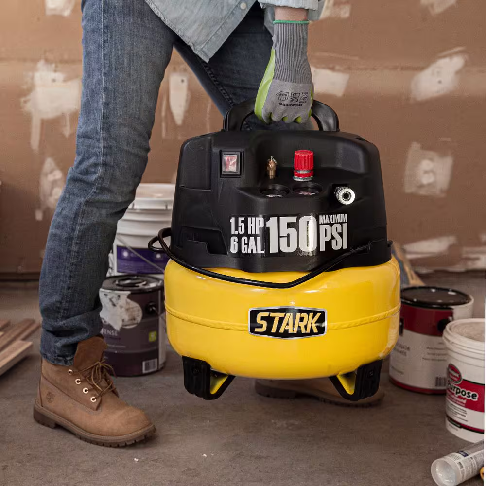STARK USA 6 Gal. 150 PSI Portable Electric Pancake Air Compressor