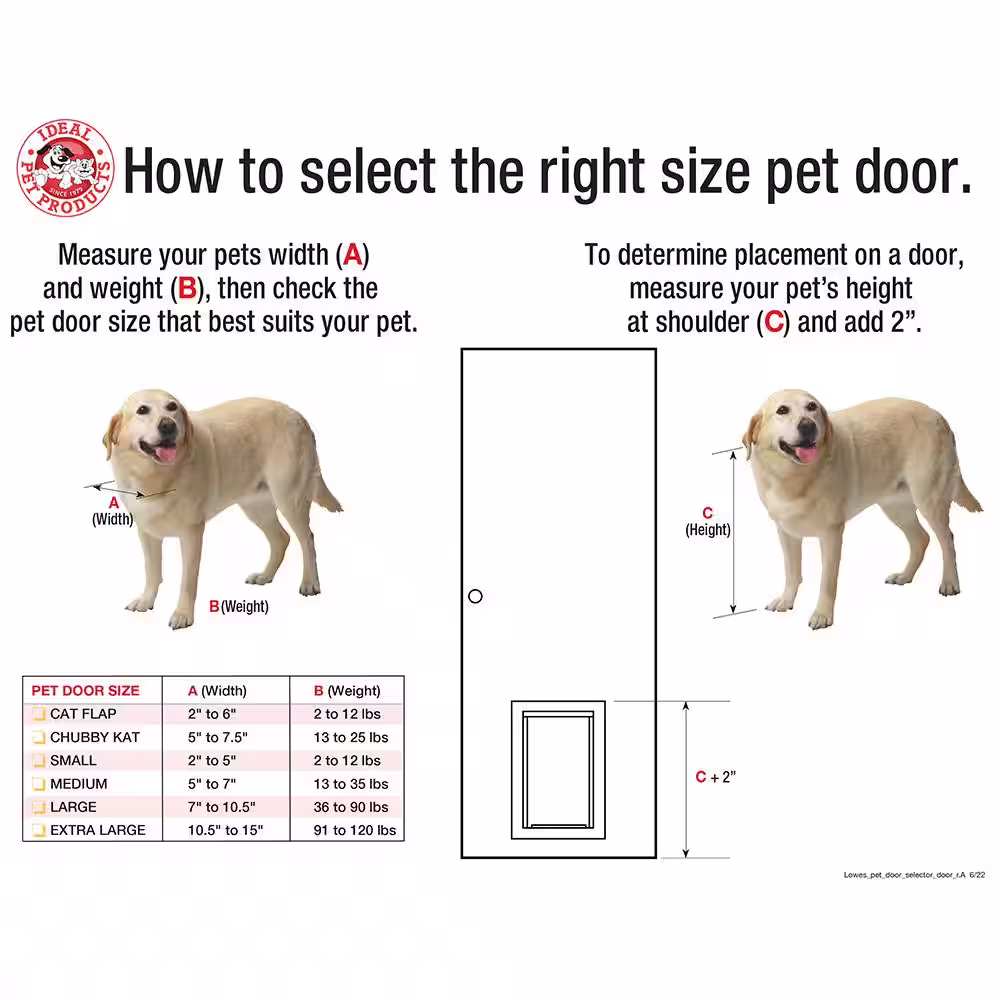 Ideal Pet Products 6.25 in. x 6.25 in. Small White Cat Flap Pet Door Insert for 33 in. to 38 in. Wide Aluminum Sash Window