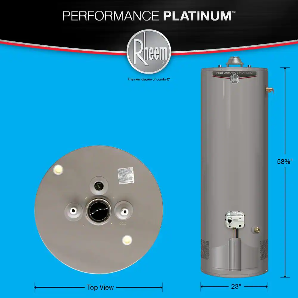 Rheem Performance Platinum 50 Gal. Tall 12 Year 38,000 BTU Ultra Low NOx (ULN) Natural Gas Tank Water Heater