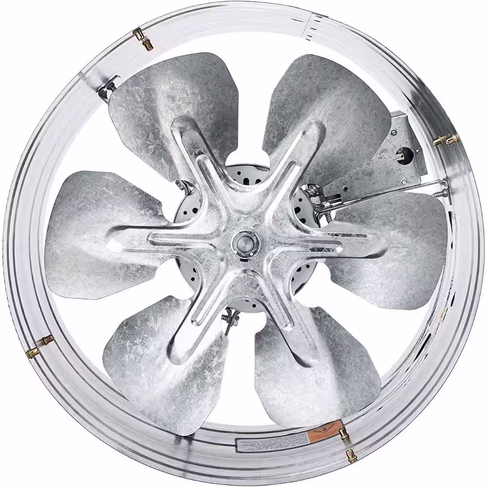 iLIVING 14 in. Single Speed Gable Mount Attic Ventilator Fan with Adjustable Thermostat, 3.10 Amp