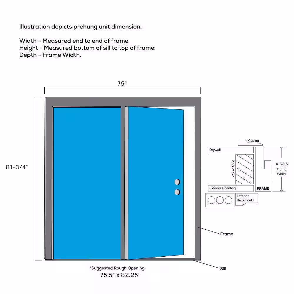 MMI Door 72 in. x 80 in. Clear Low-E Glass Primed Steel Prehung Left-Hand Inswing Full Lite Stationary Patio Door