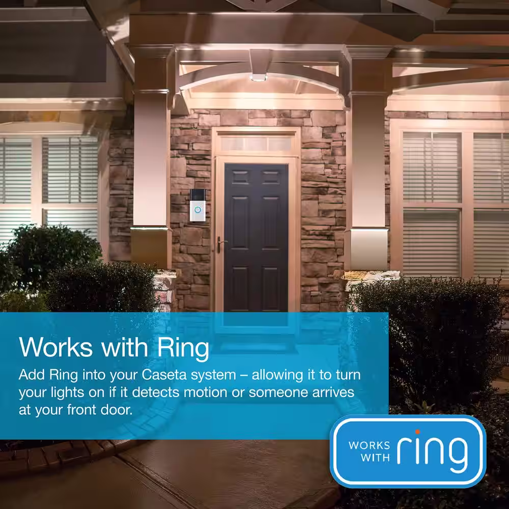 Lutron Caseta Smart Dimmer Switch (2 Count) Deluxe Kit with Ring Smart Video Doorbell Camera (2020 Release) (PRBDG-PKG2W-HD)