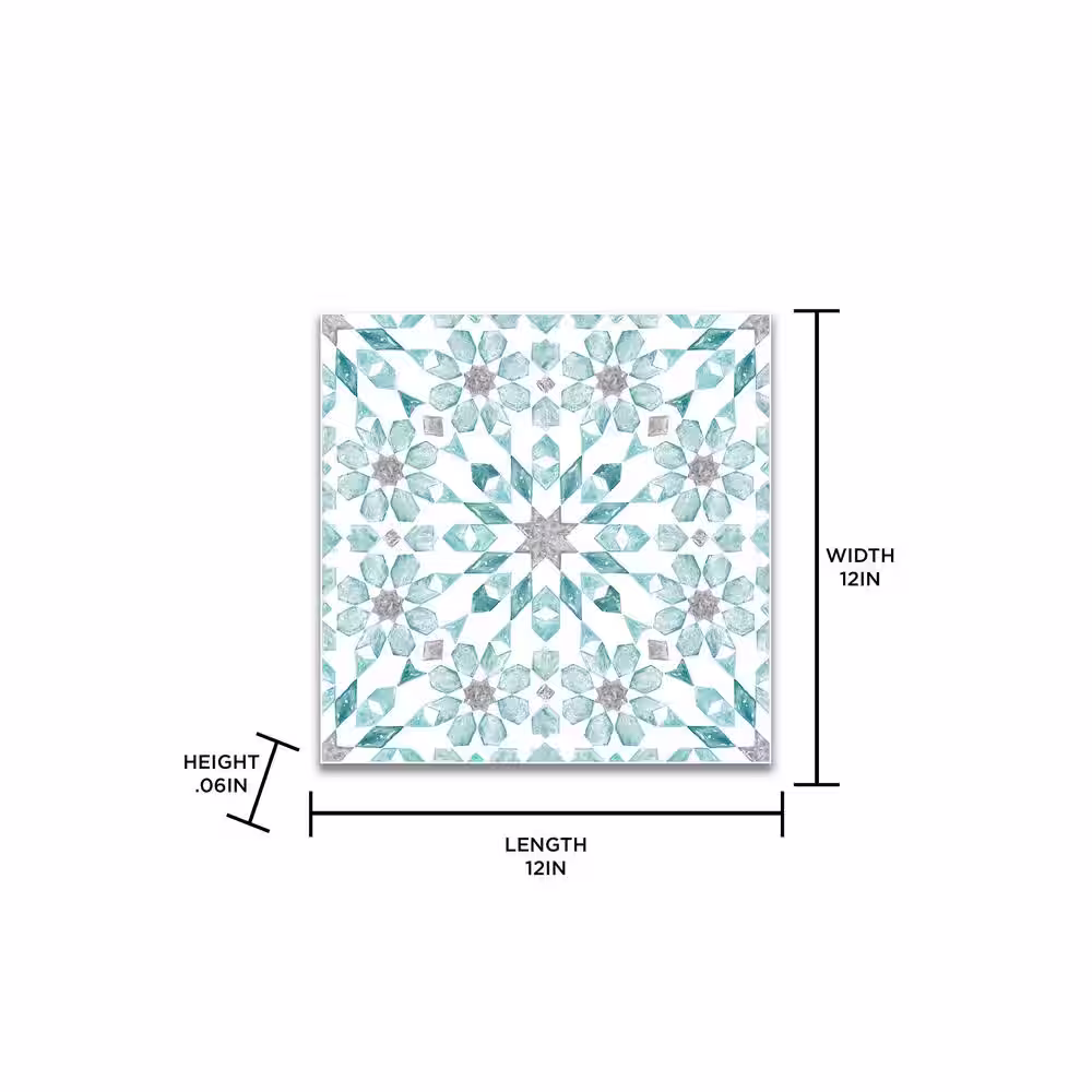 FloorPops Radiance 12 in. W x 12 in. L Blue Peel & Stick Vinyl Tile Flooring (20 sq. ft./case)