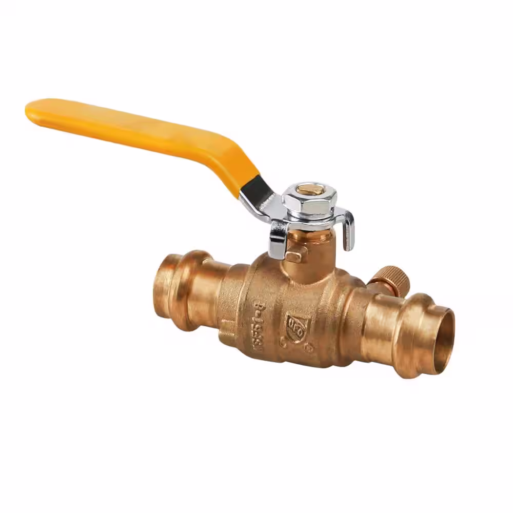 The Plumber's Choice 1/2 in. Press Brass Ball Valve with Drain (Pack of 5)