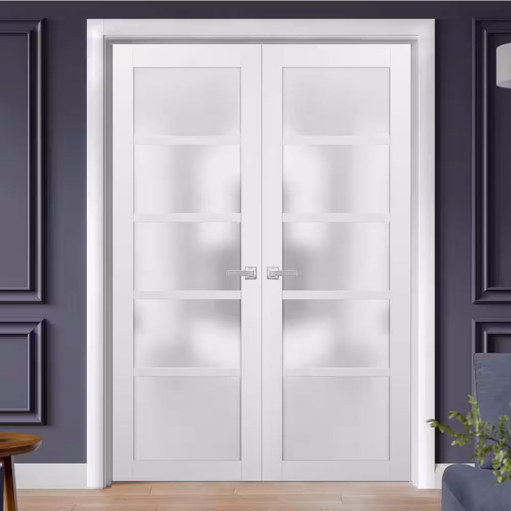 Sartodoors 72 in. x 96 in. Single Panel White Finished Pine Wood Interior Door Slab with Hardware
