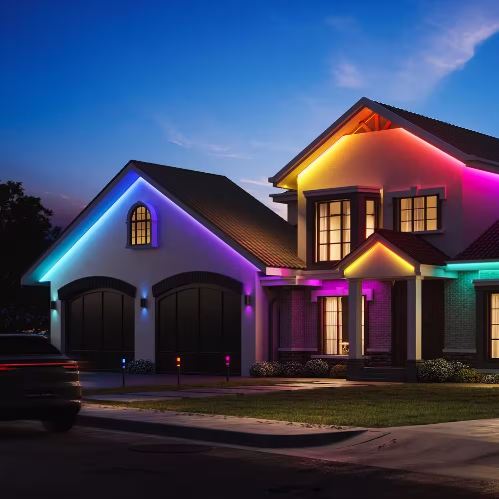 Govee RGBIC 36-Watt Equivalent 32.8 ft. Integrated LED Smart Color Changing Outdoor Black Wi-Fi Enabled Strip Light (1-Strip)