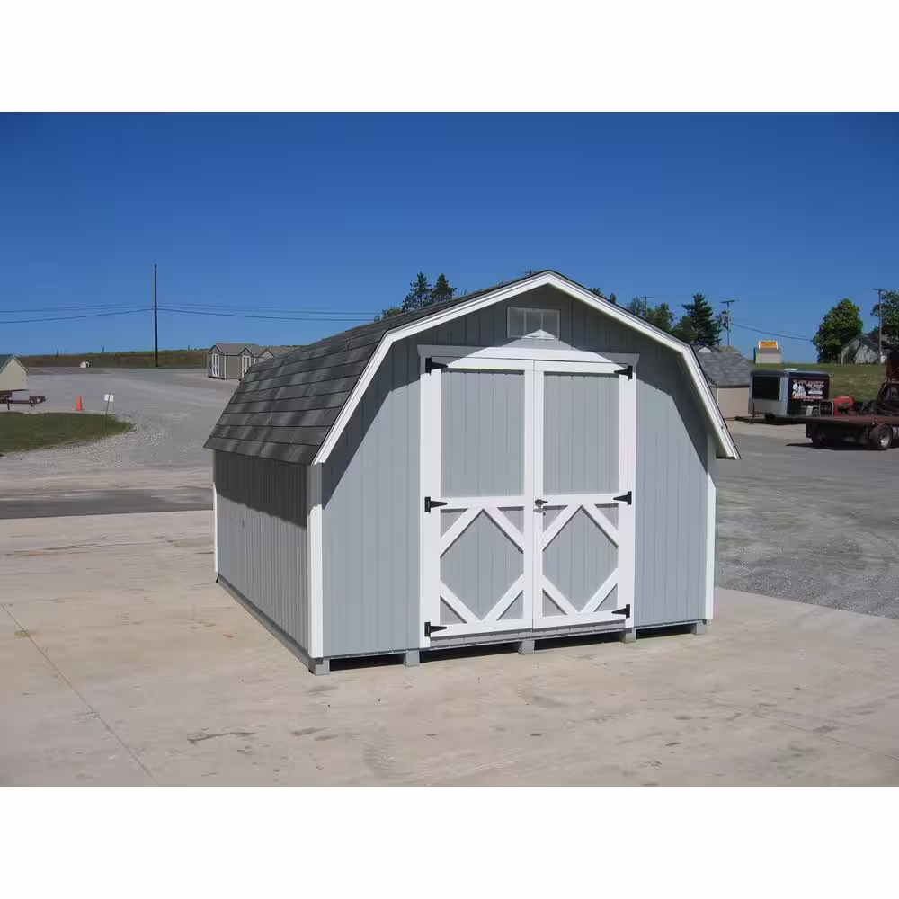 LITTLE COTTAGE CO. Classic Gambrel 8 ft. x 16 ft. Wood Storage Building DIY Kit with 4 ft. Sidewalls with Floor