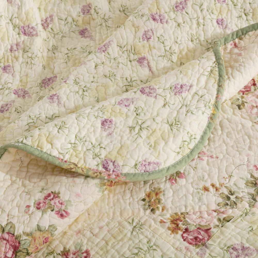 Greenland Home Fashions Bliss Ivory 50 in. x 60 in. Cotton Throw Blanket