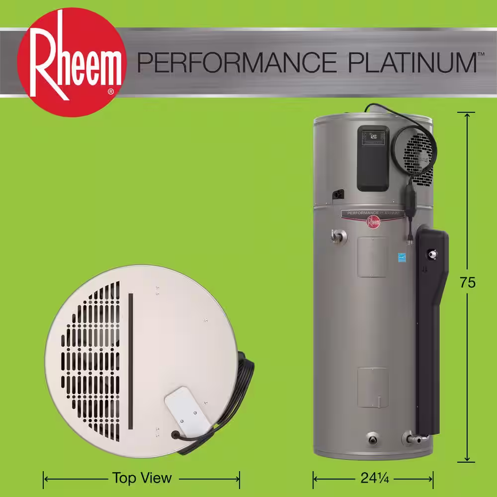 Rheem Performance Platinum ProTerra 80 Gal. Tall 0W Element Residential Electric Water Heater w/Heat Pump & 10-Year Warranty