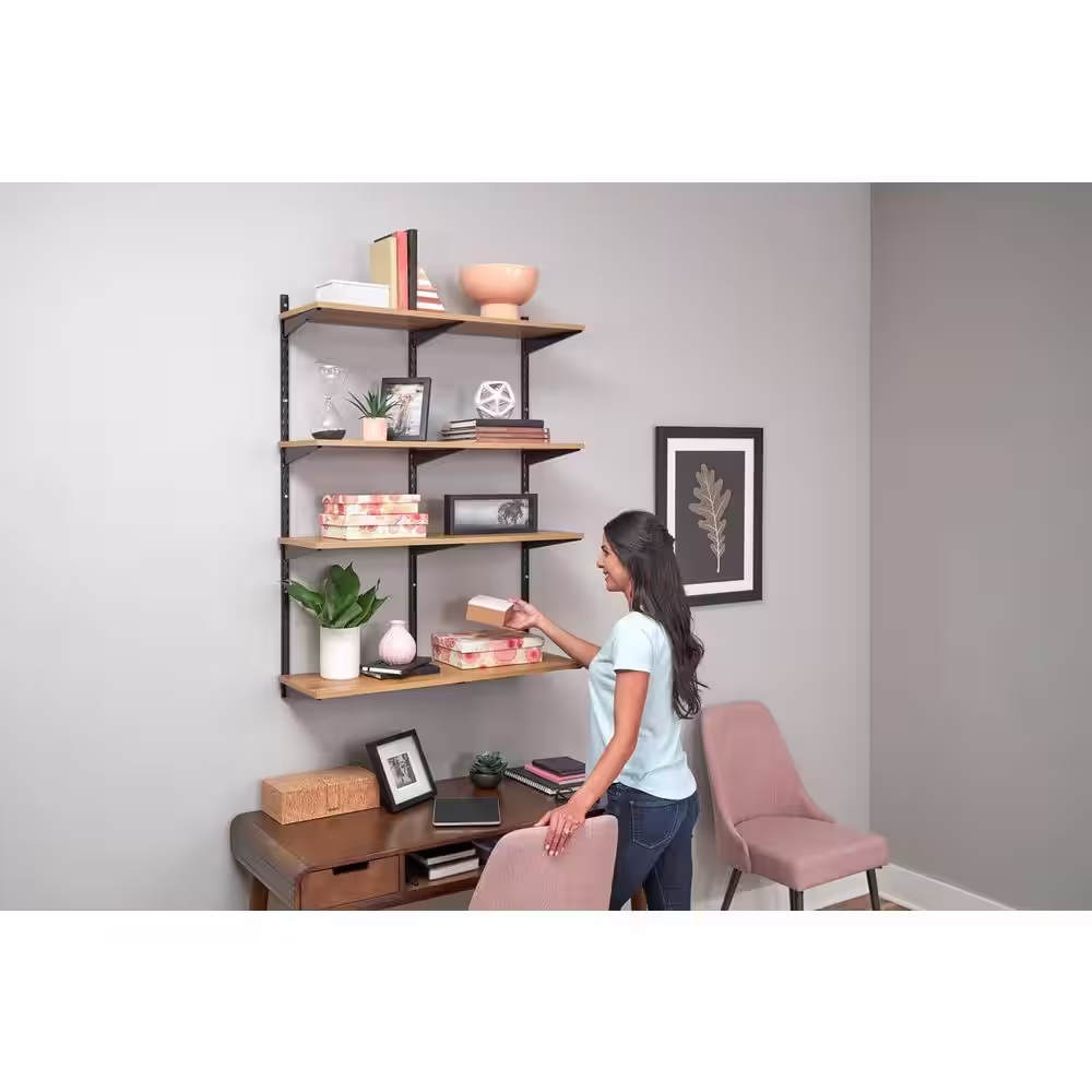 Rubbermaid Golden Oak Adjustable Wood Shelf 12 D x 36 L