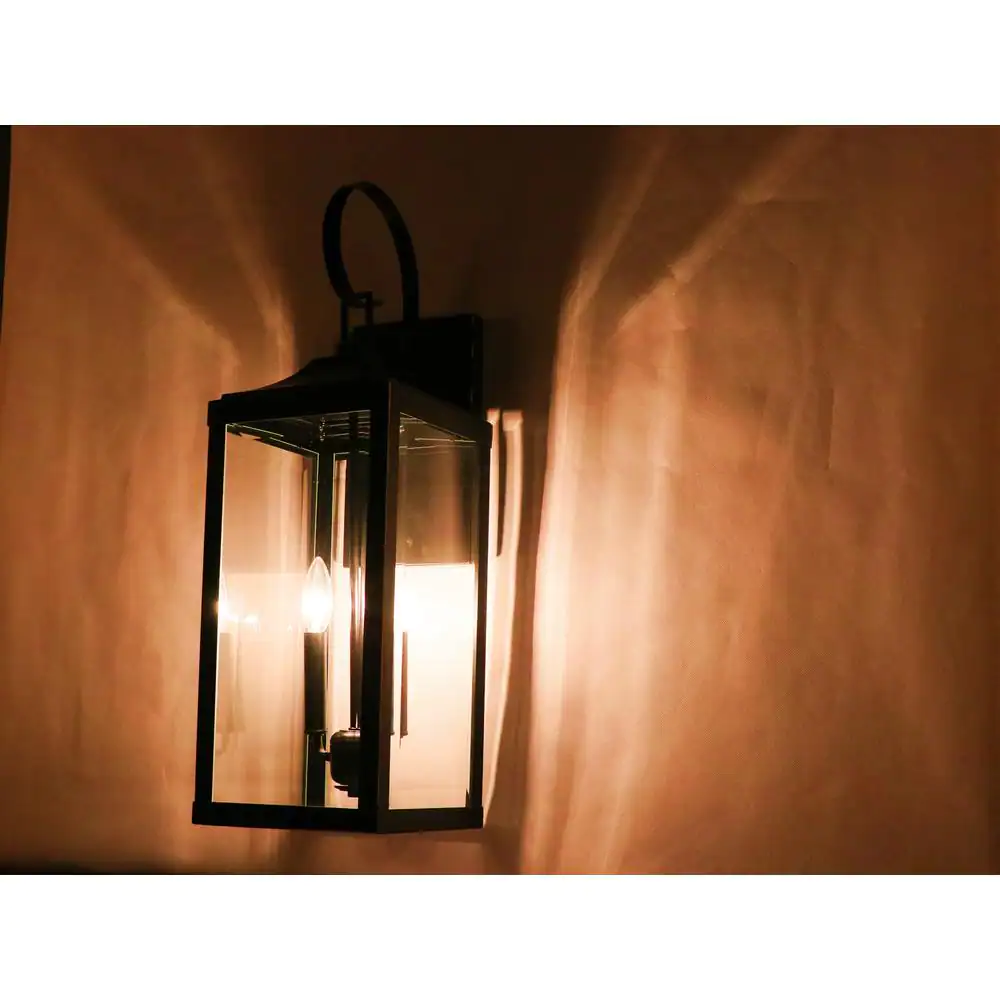 None 2-Light Imperial Black Outdoor Wall Lantern Sconce