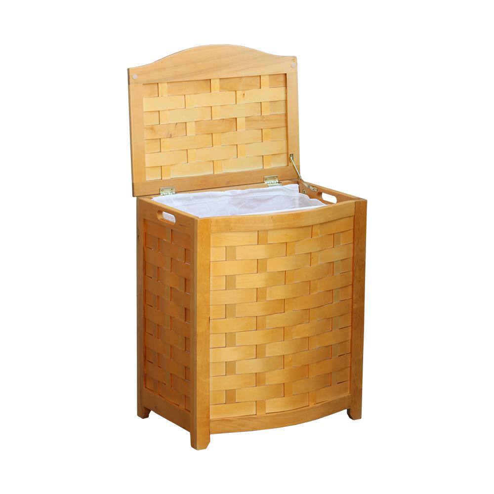 Oceanstar Natural Bowed Front Weave Laundry Hamper
