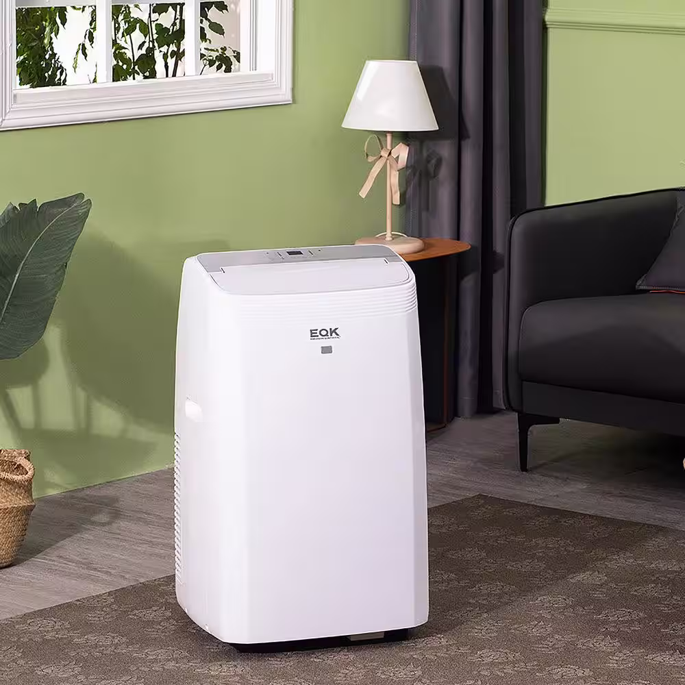 EQK 14,000 BTU (10,000 BTU, DOE) Portable Air Conditioner, Dehumidifier, Fan, Heater w/ Remote 550 sq. ft. Timer in White