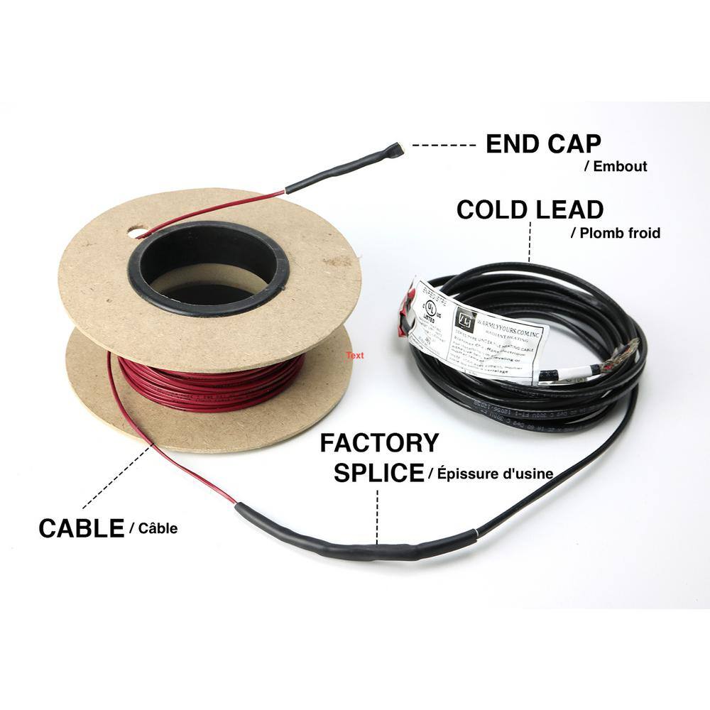 WarmlyYours 180 ft. Cable System with Heat Membrane nSpire Touch Thermostat and Electrical Rough In Kit (Covers 52.6 sq. ft.)