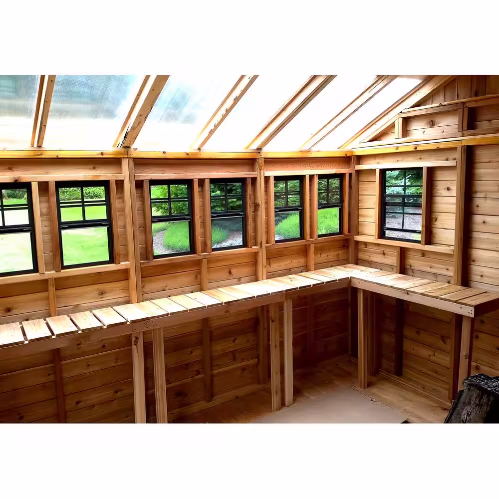 Outdoor Living Today Do-it Yourself Sunshed 12 ft. W x 16 ft. D Cedar Wood Garden Shed with Metal Roof (192 sq. ft.)