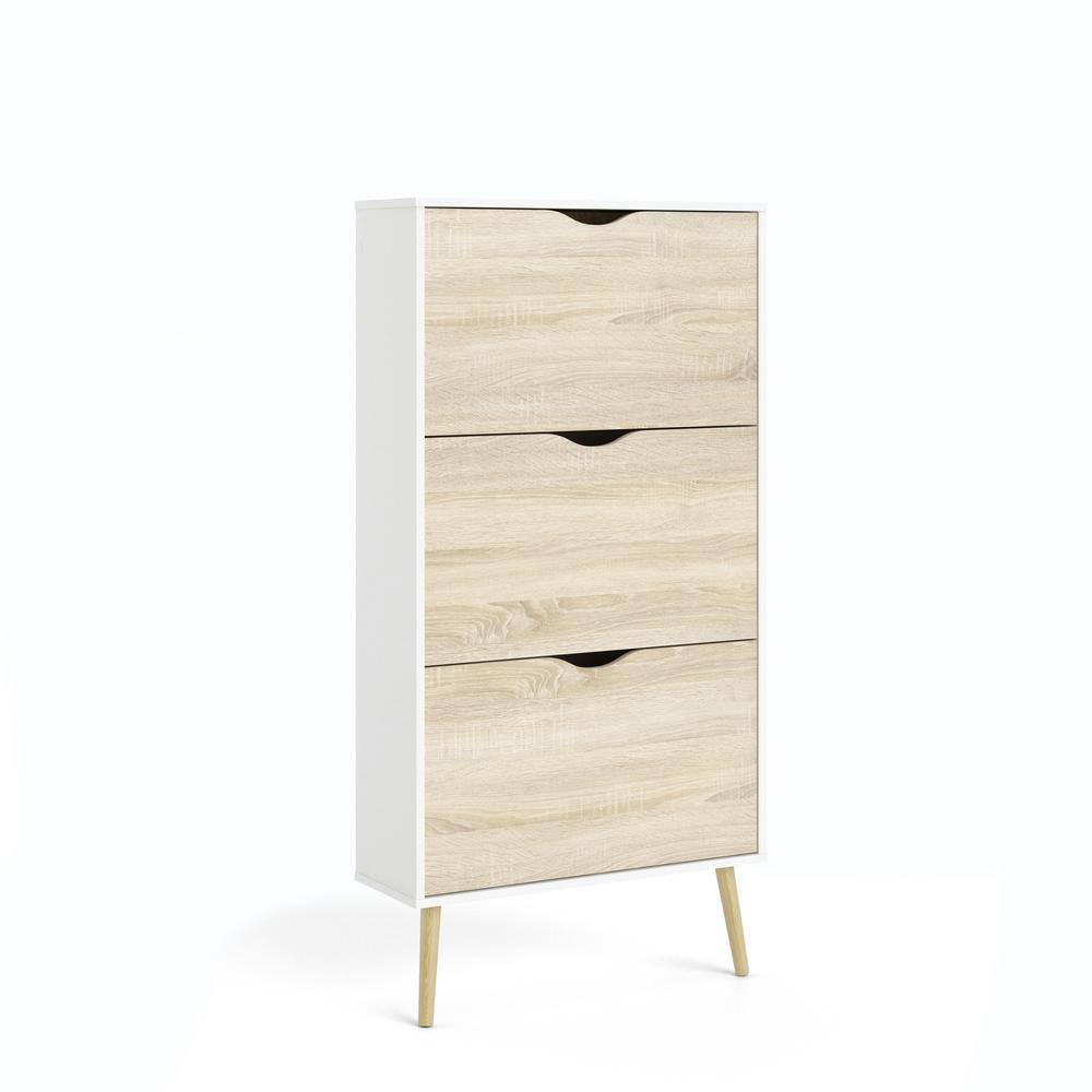 Tvilum 54.65 in. H x 27.64 in. W Multi-Colored Particle Board Shoe Storage Cabinet