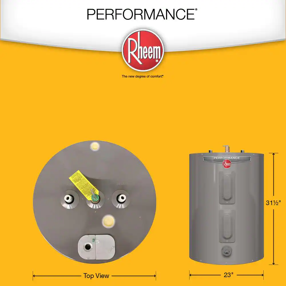 Rheem Performance 38 gal. 3800 -Watt Short Electric Water Heater with 6 Year Tank Warranty and 240 volt Connection