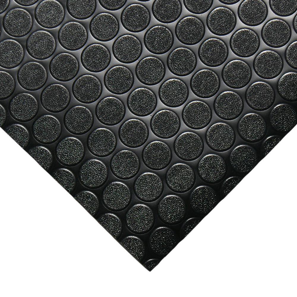 Rubber-Cal Coin Grip 4 ft. x 12 ft. Dark Grey Commercial Grade PVC Flooring
