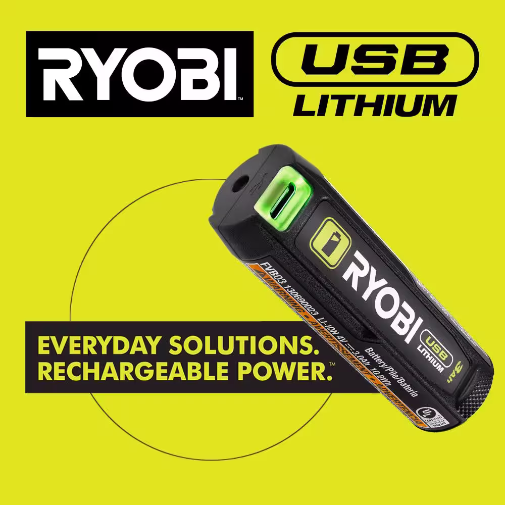 RYOBI USB Lithium 3/8 in. Ratchet Kit with 2.0 Ah Battery and USB Charging Cable
