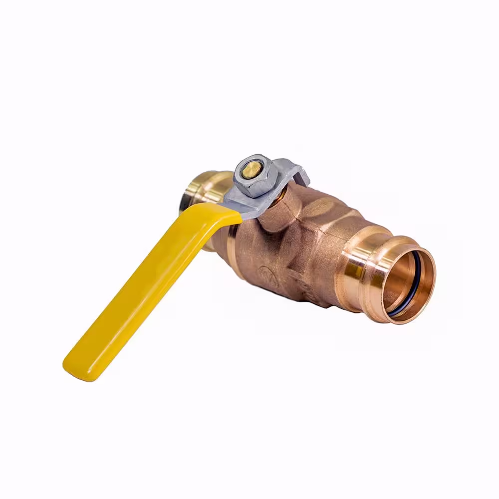 The Plumber's Choice 3 in. Brass Double-O-Ring Press Ball Valve (Pack of 5)
