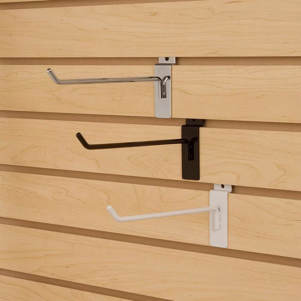 Econoco 6 in. Chrome Deluxe Hook for Slatwall (Pack of 96)