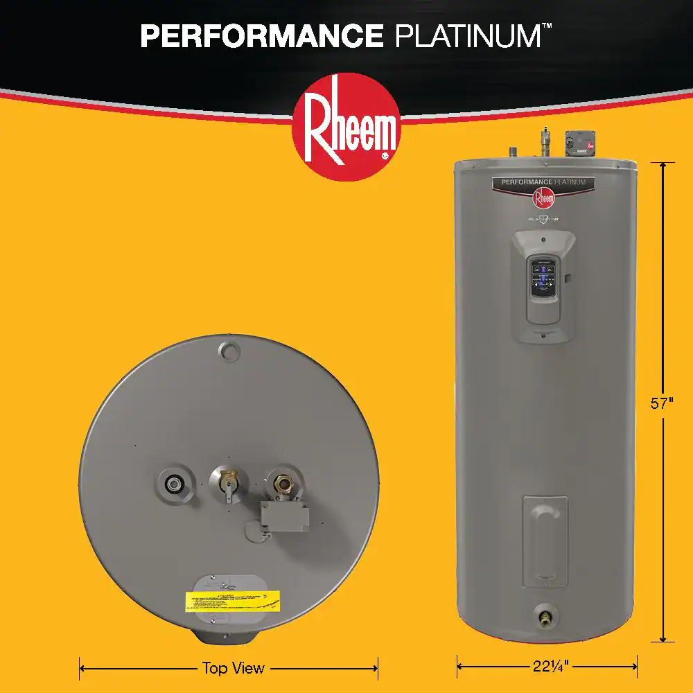 Rheem Gladiator 55 gal. Tall 12 Year 5500/5500-Watt Smart Electric Water Heater with Leak Detection and Auto Shutoff