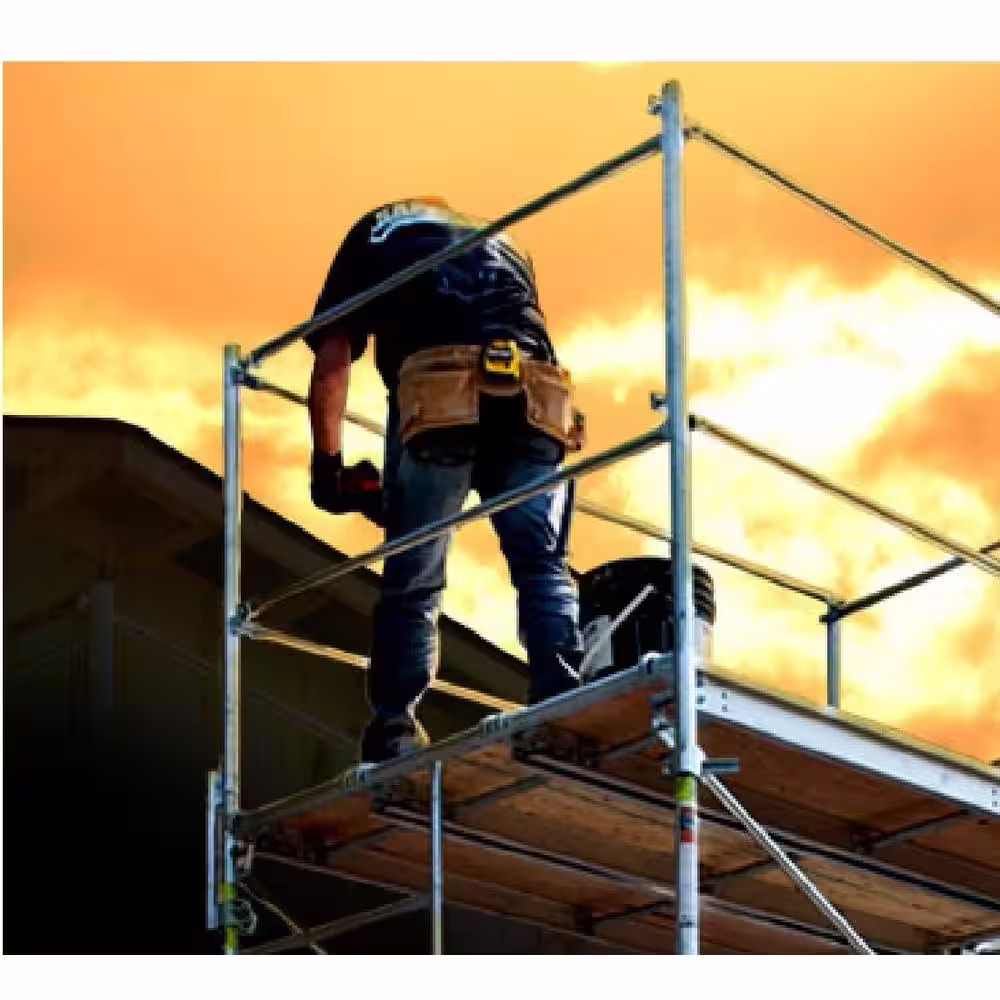 MetalTech 10 ft. W x 5 ft. H Galvanized Steel Guard Rail System for Scaffolding Safety on Scaffolding Platforms