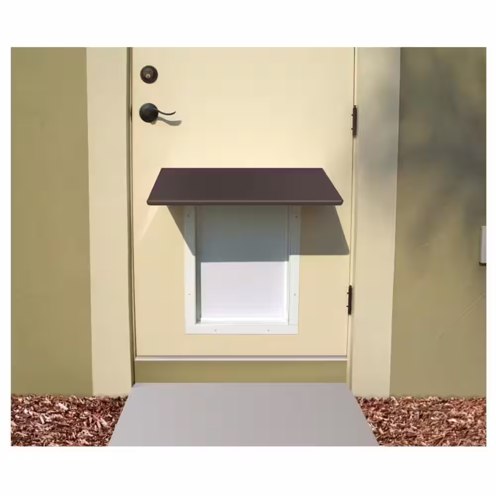 PlexiDor Performance Pet Doors 16 in x 12 in. Plexidor Awning Medium Bronze Pet Door