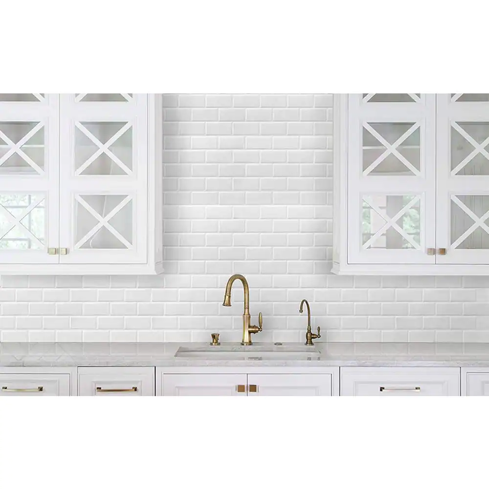 Art3d Subway White 12 in. x 12 in. Vinyl Peel and Stick Tile Self-adhesive Wall Tile Backsplash (8.2 sq. ft./Pack)