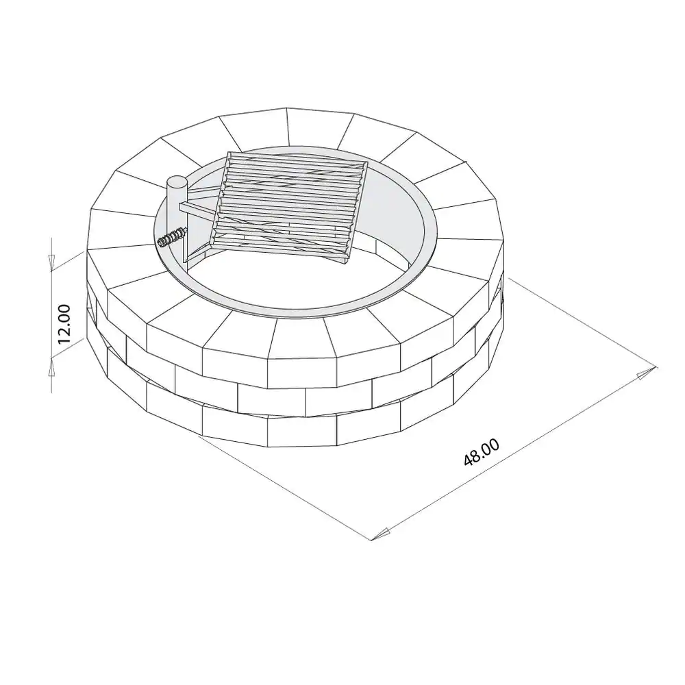 Necessories Grand 48 in. Fire Pit Kit in Bluestone with Cooking Grate