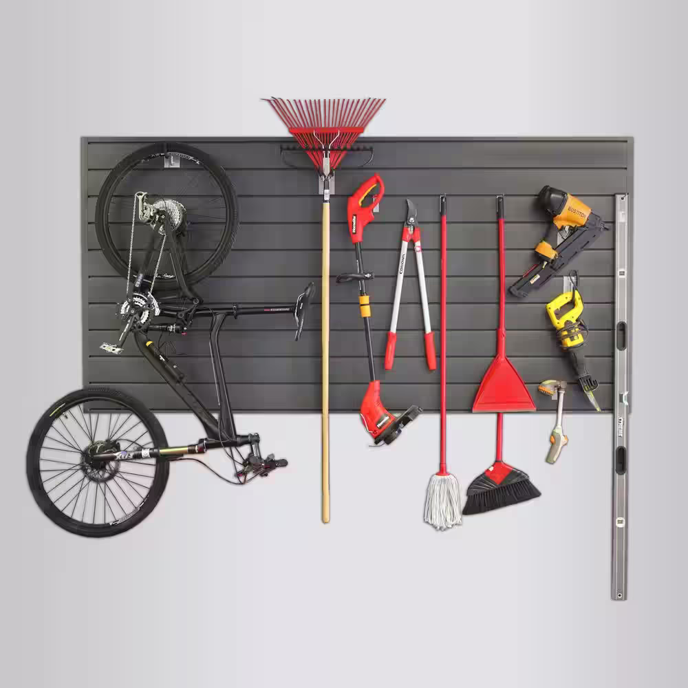 Proslat PVC Slatwall 8 ft. x 4 ft. Charcoal