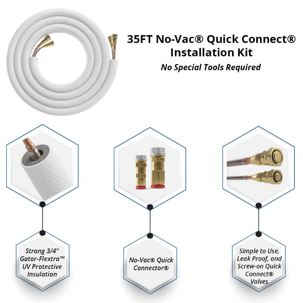 MRCOOL DIY Universal 48000 BTU 18 SEER R410A Split System Heat Pump with 25 ft. NoVac Install Kit and 10kW HeatKit-208/230-Volt