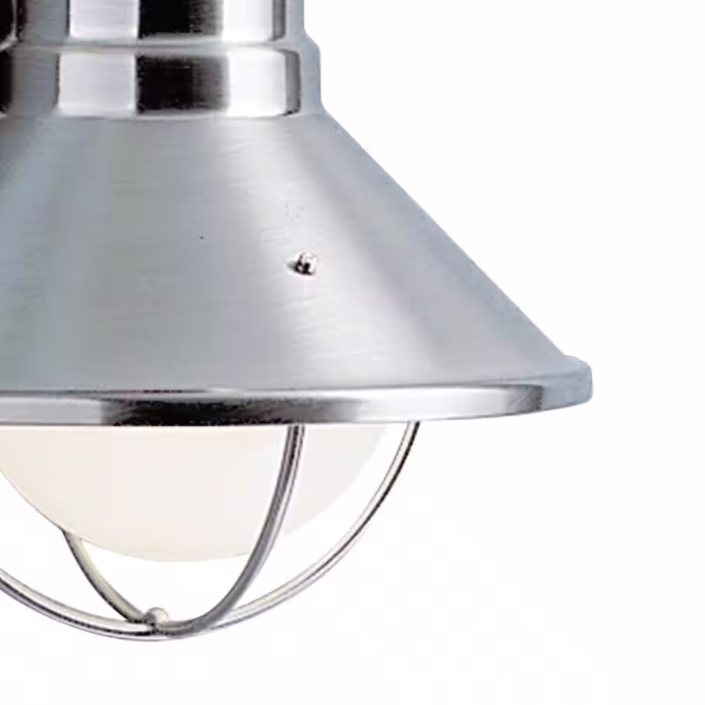 KICHLER Seaside 1-Light Brushed Nickel Outdoor Hardwired Barn Sconce with No Bulbs Included (1-Pack)
