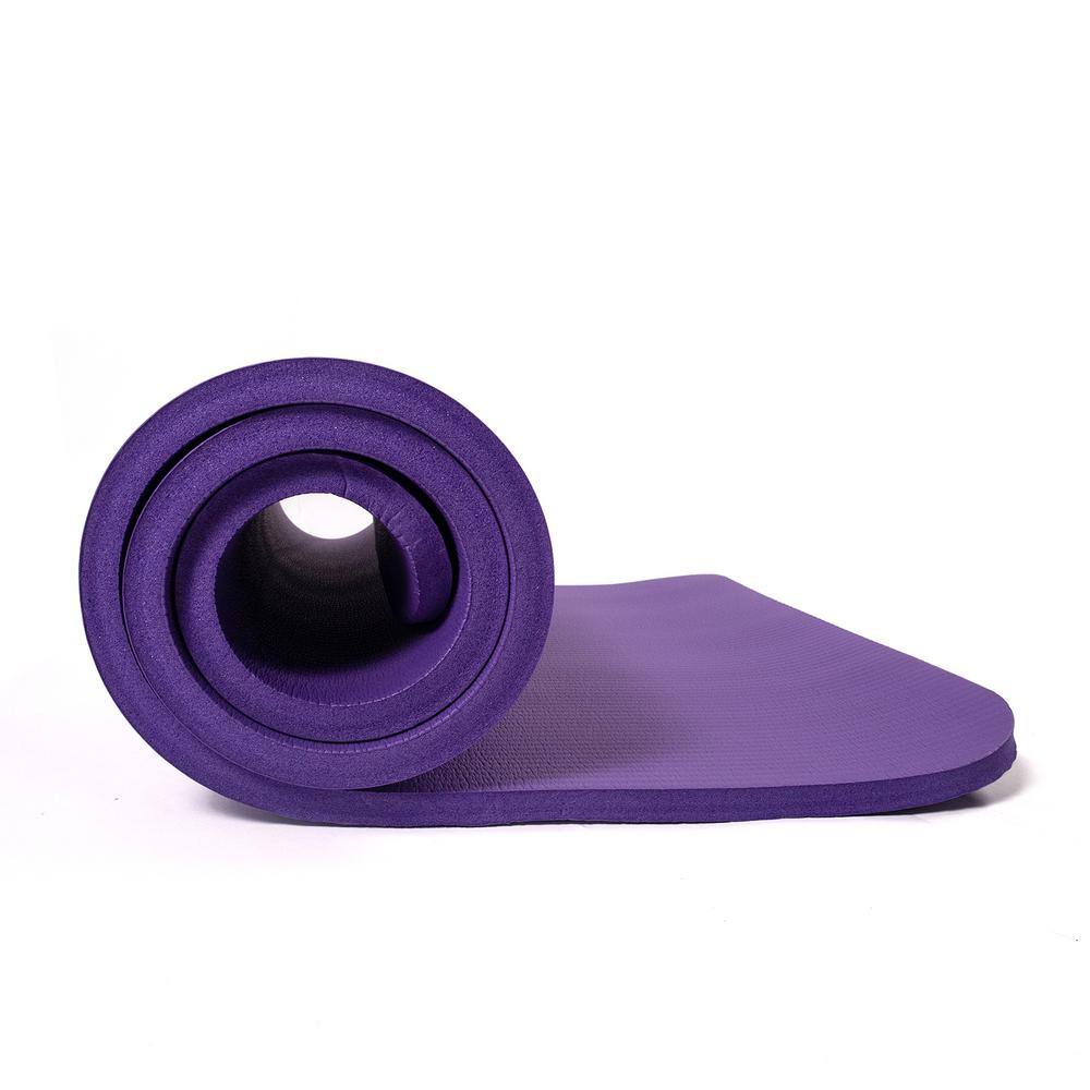 None Purple High Density Yoga Mat 72 in. L x 31.5 in. W x 0.6 in. T Pilates Gym Flooring Mat Non Slip (15.75 sq. ft.)
