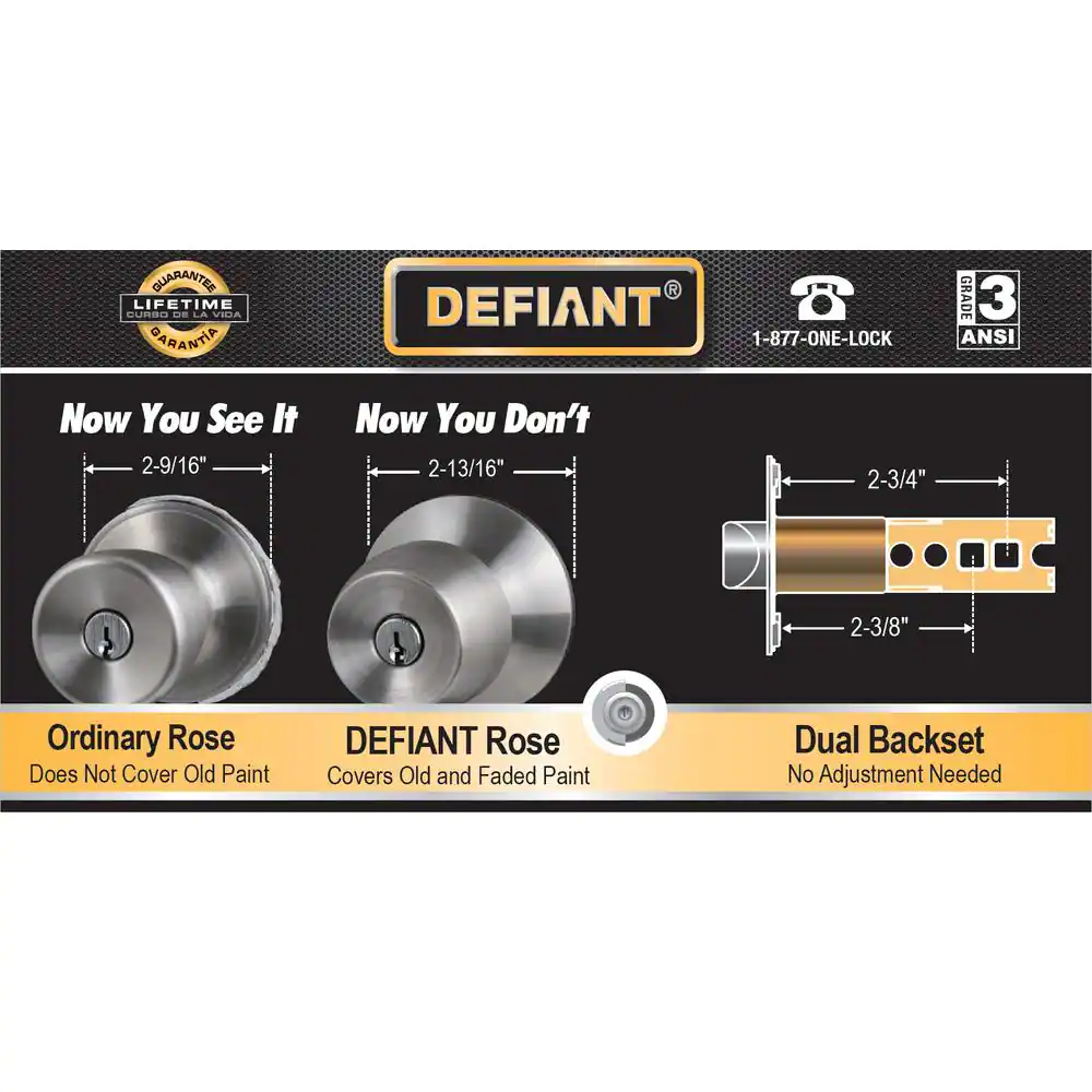 Defiant Hartford Matte Black Bed/Bath Door Knob Contractor Pack (6-Piece)