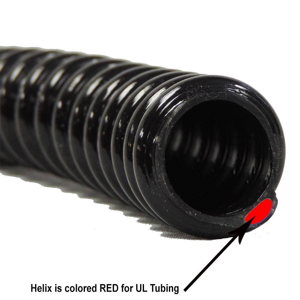 HYDROMAXX 1/2 in. Dia x 50 ft. UL Sizing Black Non Kink, Corrugated, Flexible PVC Pond Tubing